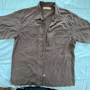 Brown Tommy Bahama Casual Button-Down Shirt for Men 100% Silk
